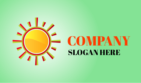 Logotipo De Rayos De Sol Rojo Verde