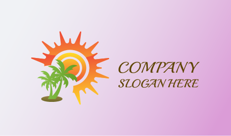 Grüne Bäume Sonne Logo