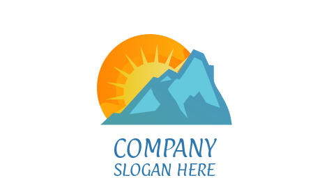 Logo Pemandangan Matahari Gunung