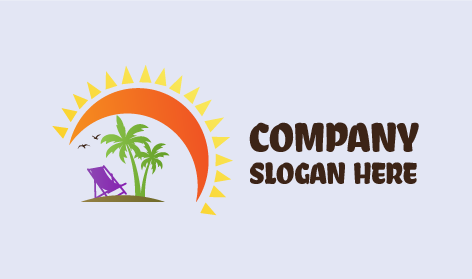 Orangefarbenes Logo Mit Halber Sonne