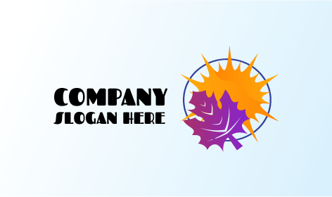 Logo Matahari Daun Maple Ungu