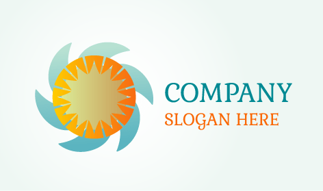 Logo Matahari Desain Kincir Angin