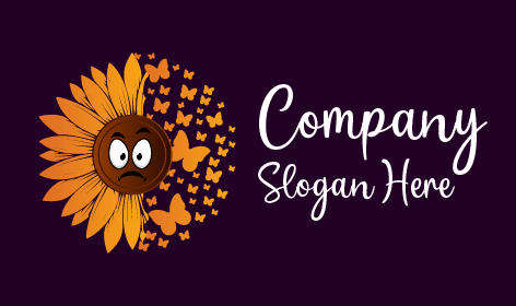 Sevimli Maskot Ayçiçeği Logosu