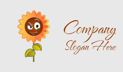 Kızgın Karikatür Ayçiçeği Logosu