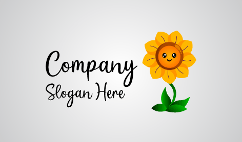 Cute Jolly Sunflower Logo