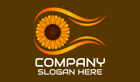 Ayrıntılı Alevli Ayçiçeği Logosu