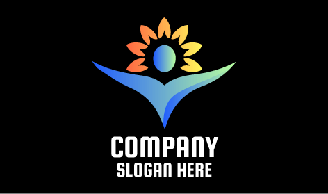 Happy Silhouette Sunflower Logo