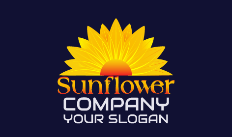 Logotipo Del Girasol Amarillo Ascendente