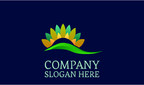 Logo Kelopak Bunga Matahari Dua Warna