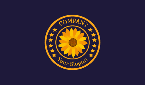 Logotipo De Insignia De Girasol Amarillo