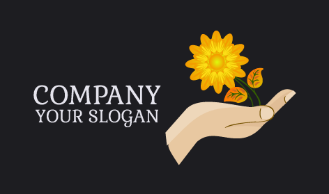 Logotipo De La Mano De Girasol Amarillo