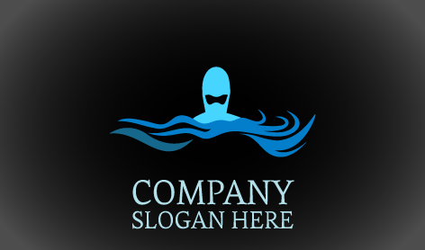 Black Swimming Goggles Logo