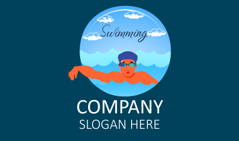 Blue Swimming Goggles Logo