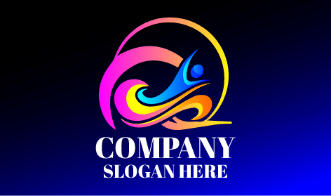 Colorful Water Swimming Logo