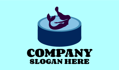 Logotipo De Natación De Sirena Azul Denim