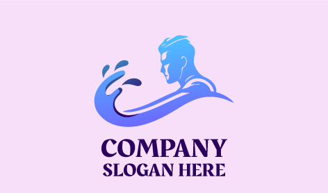 Schwimmlogo Mit Farbverlaufssilhouette