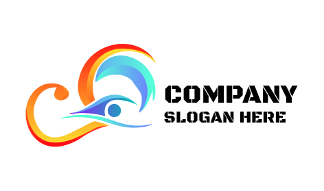 Heart Water Wave Swimming Logo