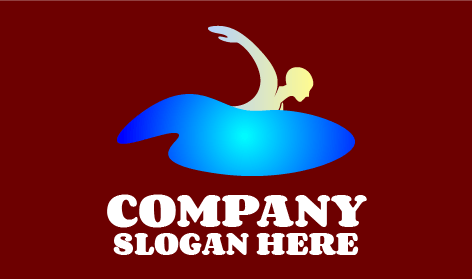 El Hombre Disfruta Del Logo De Natación