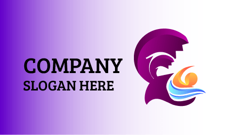 Purple Water Wave Swimming Logo