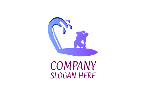 Logo De Planche De Surf Et De Natation