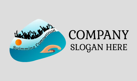 Thrilling Swimming Competition Logo