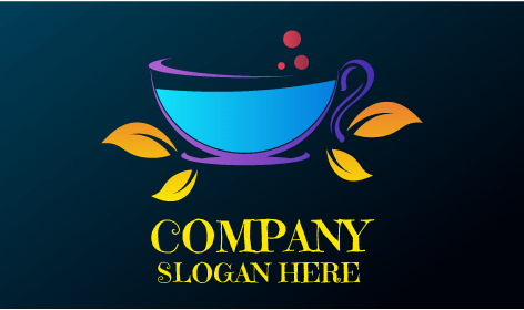 Blätter Und Tasse Tee Logo