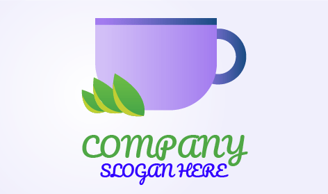 Folhas Com Logotipo De Xícara De Chá