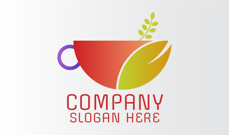Red and Golden Tea Cup Logo