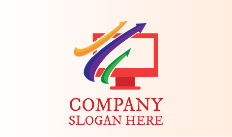 Logótipo Vermelho Da Tecnologia De Desktop