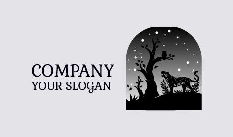 Logo Harimau Bertema Gelap