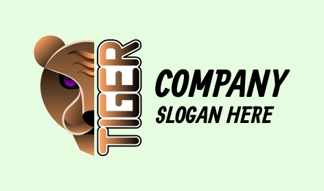 Logo Harimau Berkilau Ungu