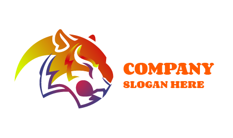 Logo Harimau Perkasa Yang Bersemangat