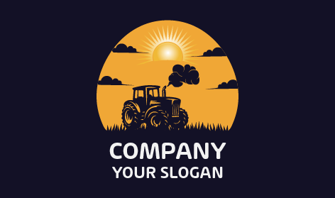 Logo Del Trattore Nero Agricolo