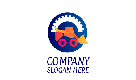 Logotipo Do Trator Laranja Pesado