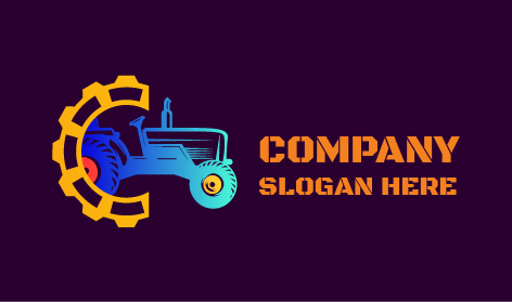 Logótipo Do Trator Com Pintura Em Sombra Clara