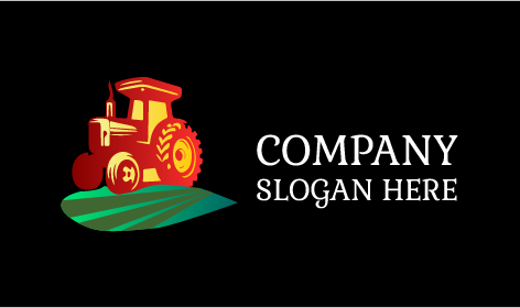 Logotipo Do Trator De Colheita Vermelho