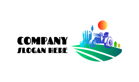 Logótipo Do Trator Agrícola Vintage