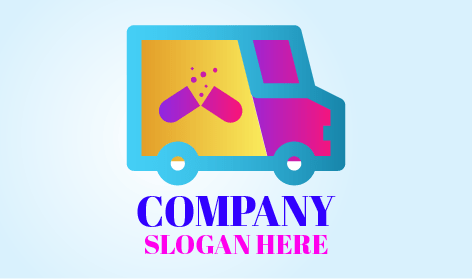 Logo De Transport De Camionnette Capsule Bouillonnante