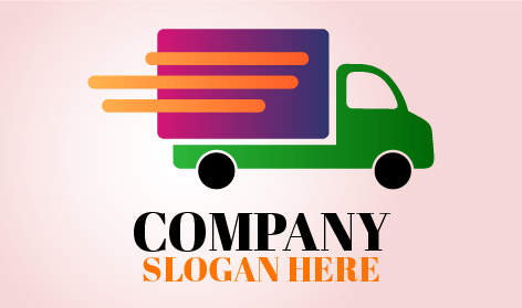 Logo Verde Per Il Trasporto Di Camion In Movimento