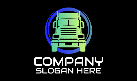 Logo De Transport Par Camion Silhouette Verte