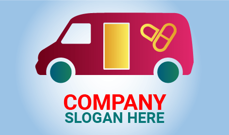 Logo Magenta Del Trasporto Del Furgone