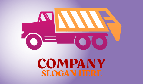 Logo Transportasi Truk Tipper Ungu - Drawlogo