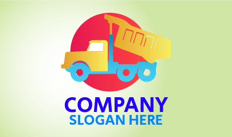 Logo Transportasi Truk Tipper Kuning - Drawlogo