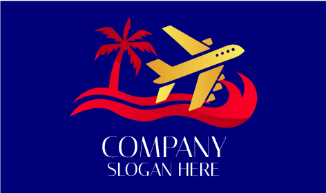 Golden Aeroplane Travel Logo