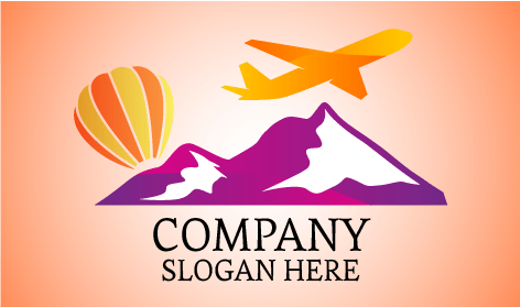 Logo Mit Flugzeug Für Reisen In Die Berge