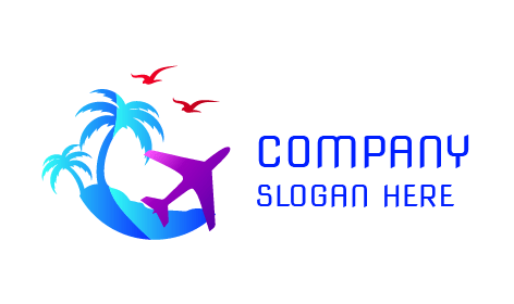 Logotipo De Viaje En Avión Morado