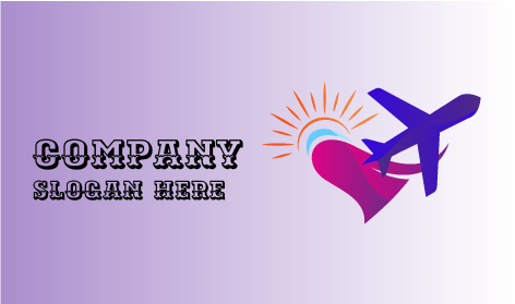 Logotipo De Viaje En Avión Con Escena De Luz Solar
