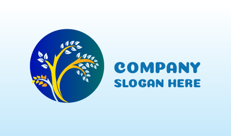 Dark Blue Circle Tree Logo