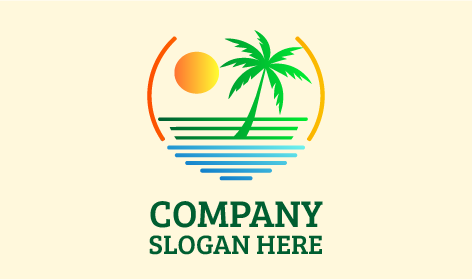 Logo Pohon Matahari Terbenam yang Memukau