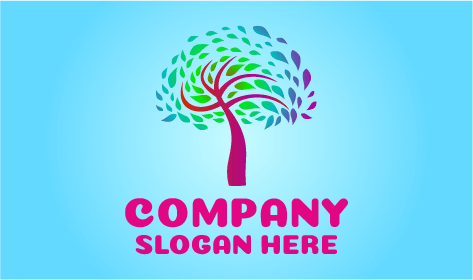 Logo D'arbre À Tronc Fuchsia